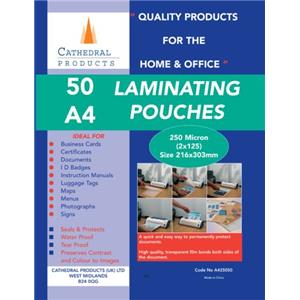 Value Laminating Pouch A4 2x125 Micron Gloss (Pack 50) - LPA425050