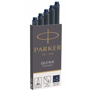 Parker Quink Fountain Pen Refills Cartridges Blue and Black [Pack of 5]