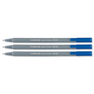 Staedtler Triplus Fineliner Pen 0.3mm Line Blue [Pack of 10]