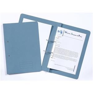 Exacompta Pocket Spring File Manilla Foolscap 285GSM Blue (Pack 25) - TPFM-BLUZ