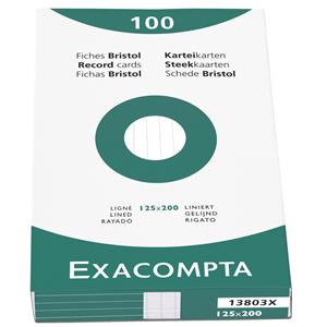 Exacompta Record Cards Lined 125x200mm White [Pack of 100]