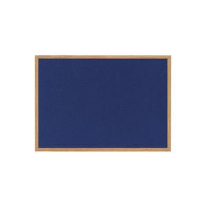 Bi-Office Earth-It Blue Felt Noticeboard Oak Wood Frame 600x900mm