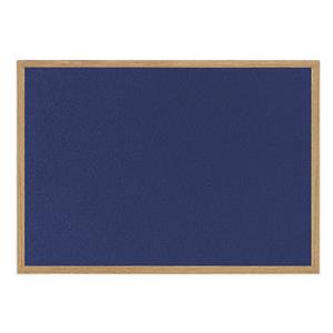 Bi-Office Earth-It Blue Felt Noticeboard Oak Wood Frame 1200x900mm