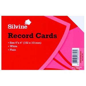 Value Record Cards Plain 152x102mm White (Pack 100) - 764
