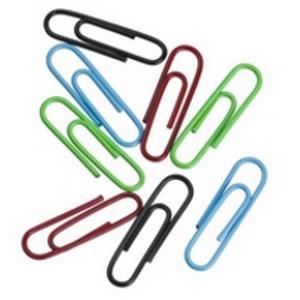 Value Paperclip Large Plain Assorted Colours [Pack of 100]