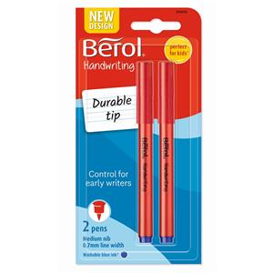 Berol Handwriting Pen 0.6mm Line Blue [Pack of 2]
