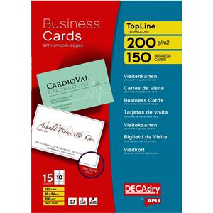 Decadry TopLine White Straight Corner Business Cards [Pack of 150]