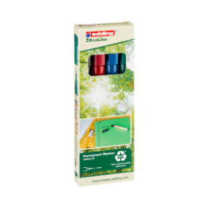 Edding 25 EcoLine Permanent Bullet Tip Marker Assorted [Pack of 4]