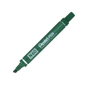 Pentel N60 Permanent Marker Chisel Tip Green [Pack of 12]