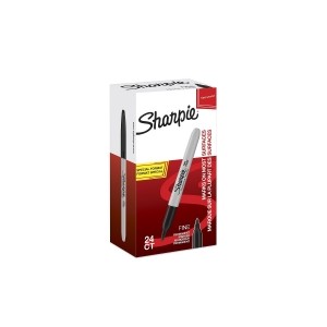 Sharpie Permanent Marker Fine Tip 0.9mm Line Black (Pack 24) 2077128