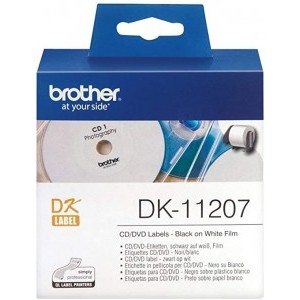 Brother Black On White CD/DVD Labels 58mm x 58mm 100 Labels - DK11207