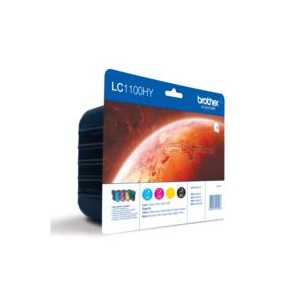 Brother LC1100VALBP Ink Cartridge Multi Pack BKCMY 450 Pages 9.5ml + 3x325 Pages 7.5ml
