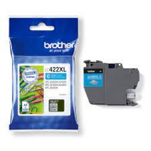 Brother LC422XLC 1500 Page High Yield Cyan Ink Cartridge