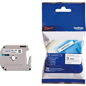 Brother Black-on-White Labelling Tape 4m Long