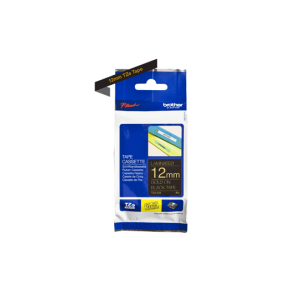Brother TZE334 Gold on Black 8m x 12mm Gloss Tape