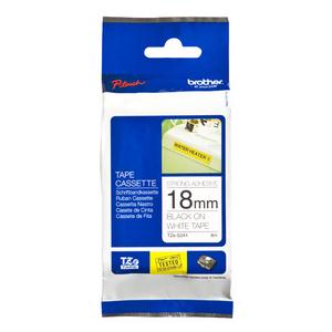 Brother TZES241 Black on White 8m x 18mm Strong Adhesive Tape