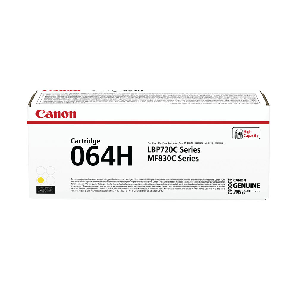 Canon Cartridge 064 High Yield Yellow Laser Toner Cartridge 4932C001