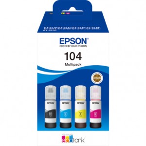 Epson C13T00P640 (104) Ink Bottle Multi Pack BKCMY 7.5K Pages 65ml
