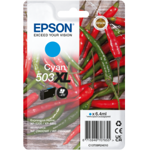 Epson C13T09R24010 503XL Ink Cartridge Cyan High Capacity 470 Pages 6.4ml