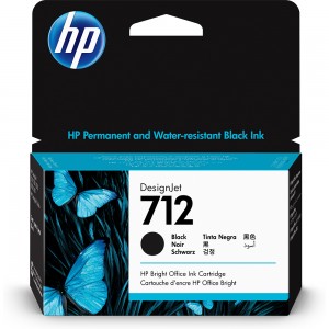 HP 712 DesignJet Ink Cartridge 38-ML Black 3ED70A