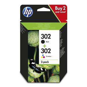 HP 302 Black and Tri-Colour Original Ink Cartridge X4D37AE