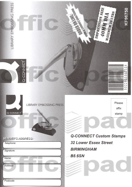 Q-Connect Custom Embossing Stamp 40mm alternative image 1