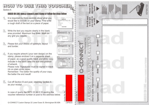 Q-Connect Custom Embossing Stamp 40mm alternative image 2