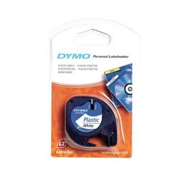 Dymo 12267 12mmx4m Black on Clear Plastic Tape
