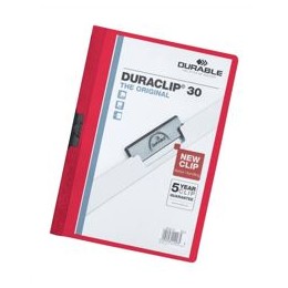 Durable Duraclip Folder 3mm Red [Pack of 25]