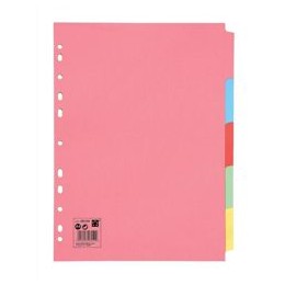 Value Divider 5 Part A4 160GSM Card Assorted Colours - 80001DENT