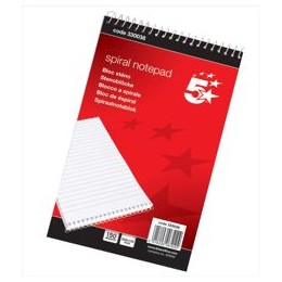 Value 127x200mm Wirebound Card Cover Reporters Shorthand Notebook Ruled 260 Pages Blue [Pack of 10]