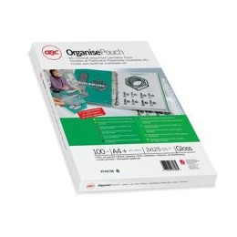 GBC 3743156 A4 Organise Gloss Pouch 125 Micron [Pack of 100]