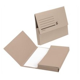 Value Document Wallet Manilla Foolscap Half Flap 285GSM Buff (Pack 50) - 45112DENT