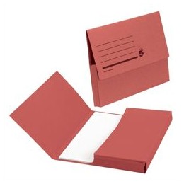 Value Document Wallet Manilla Foolscap Half Flap 285GSM Red (Pack 50) - 45118DENT