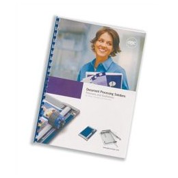 GBC Report Covers Clear Front and White Leathergrain Back [Pack of 25+25]