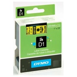 Dymo 53718 24mm x 7m Black on Yellow Tape