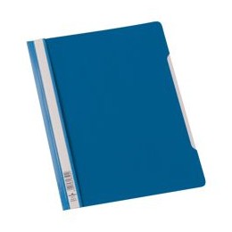 Durable Clear View Folder Plastic with Index Strip Extra Wide A4 Blue [Pack of 50]