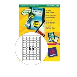 Avery Promotional Mini Labels Laser 65/Sheet 38.1x21.2mm Neon Yellow [1625 Labels]