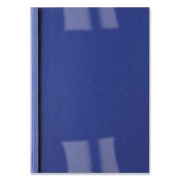 GBC Thermal Binding Covers Clear Front and Roayl Blue Leathergrain Back PVC 3mm [Pack of 100]