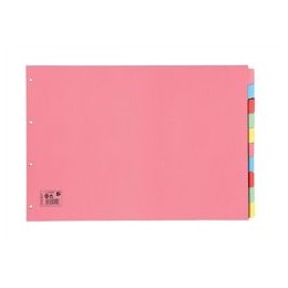Value Divider A3 Landscape 10 Part Multipunched Assorted Pastel Coloured Card 70499/J4