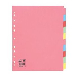 Value Divider 10 Part A4 Extra Wide 155GSM Card Assorted Colours - 80007DENT