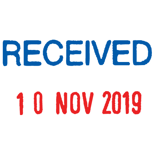 Trodat Printy 4850/L1 Self Inking Word and Date Stamp RECEIVED 25x5mm Blue/Red Ink - 76313 alternative image 2