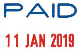 Trodat Printy 4850/L2 Self Inking Word and Date Stamp PAID 25x5mm Blue/Red Ink - 76373 alternative image 2