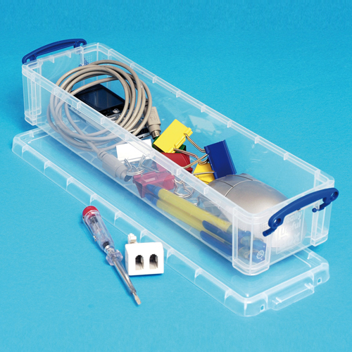 Really Useful Pencil and Stationery Box 1.5 Litre Clear alternative image 2