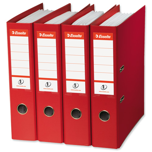 Esselte A4 Lever Arch File PVC 75mm Red [Pack of 10] alternative image 4