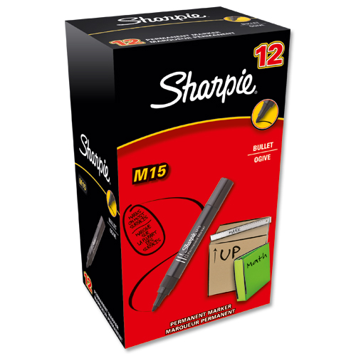 PaperMate M15 Permanent Marker Bullet Tip Black [Pack of 12] alternative image 2