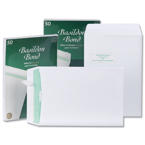 Basildon Envelopes C4 White Pocket 100g [Pack of 50] alternative image 2