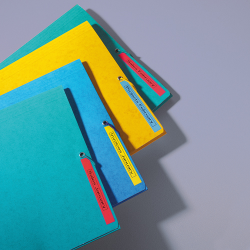 Dymo D1 Labels 12mm Black on Red alternative image 4