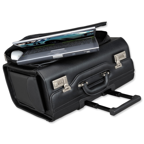 Alassio San Remo Trolley Pilot Case Black - 45030 alternative image 2