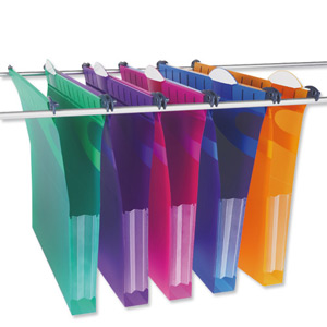 Crystal Foolscap Secure Suspension File 30mm Assorted [Pack of 10] alternative image 2